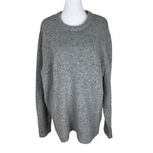 Madewell Merino Wool Alpaca Crewneck Sweater Marled Gray Minimalist Size XL